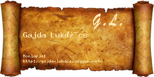 Gajda Lukács névjegykártya